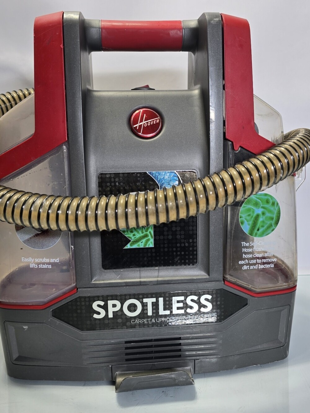 Hoover Spotless FH11300 Portable Carpet Upholstery Cleaner Self Cleaning Hose.